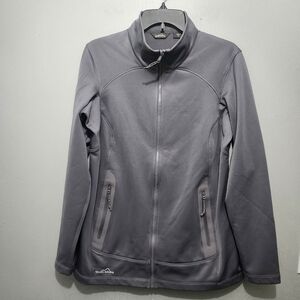 Eddie Bauer Womens Gray Full-Zip Light Jacket Size Large